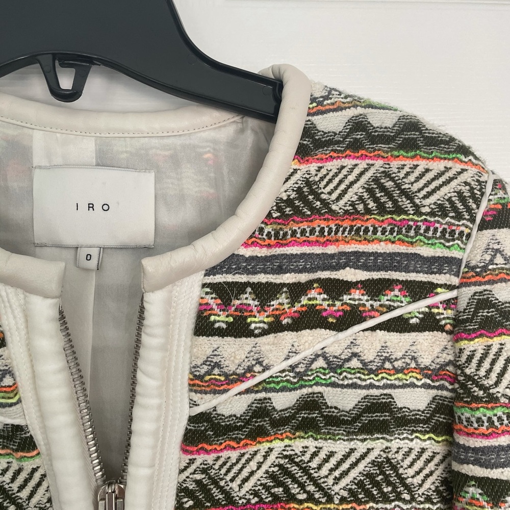 Iro Elomi Tweed Zip Pattern Jacket - image 4